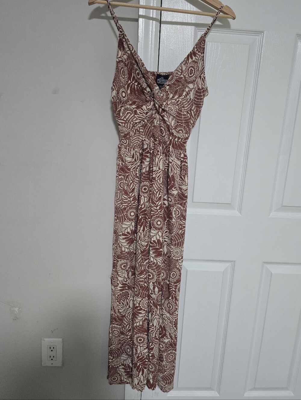 Angie Brown and Cream Floral Maxi Dress